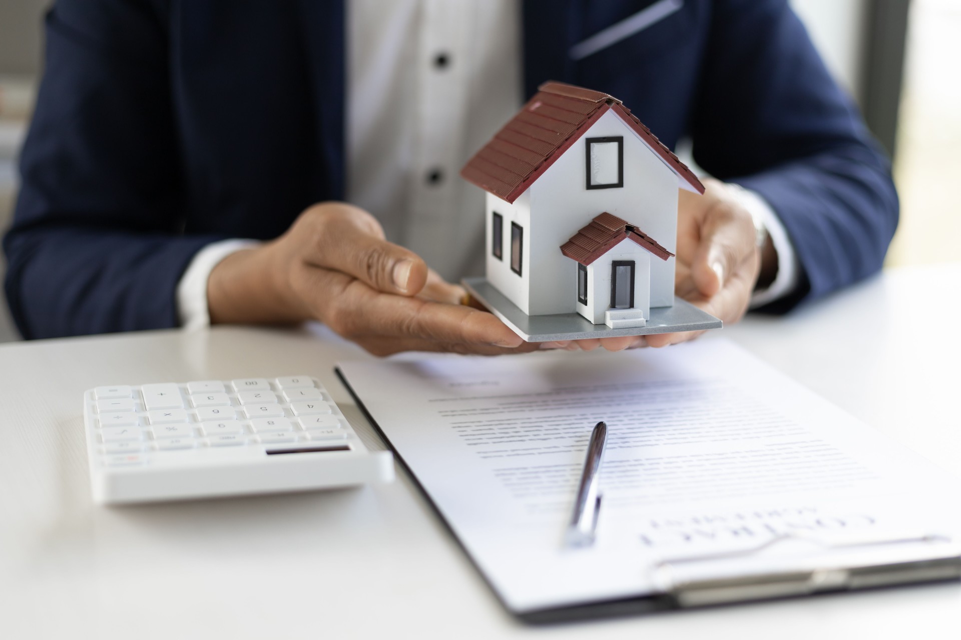 Legal real estate agent contract agreement, lease, mortgage, rental, home insurance concept.